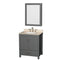 Wyndham AAA Sheffield 30" Single Bathroom Vanity In Dark Gray With Ivory Marble Countertop Undermount Oval Sink And Medicine Cabinet WCS141430SKGIVUNOMED