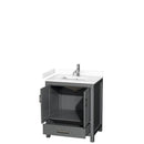 Wyndham Sheffield 30" Single Bathroom Vanity In Dark Gray with White Cultured Marble Countertop Undermount Square Sink and No Mirror WCS141430SKGWCUNSMXX