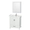 Wyndham Sheffield 30" Single Bathroom Vanity In White With Carrara Cultured Marble Countertop Undermount Square Sink And Medicine Cabinet WCS141430SWHC2UNSMED