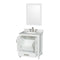 Wyndham Sheffield 30" Single Bathroom Vanity In White with White Carrara Marble Countertop Undermount Oval Sink and 24" Mirror WCS141430SWHCMUNOM24