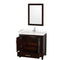 Wyndham Sheffield 36" Single Bathroom Vanity In Espresso with Carrara Cultured Marble Countertop Undermount Square Sink and 24" Mirror WCS141436SESC2UNSM24