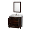 Wyndham Sheffield 36" Single Bathroom Vanity In Espresso White Carrara Marble Countertop Undermount Oval Sink and 24" Mirror WCS141436SESCMUNOM24