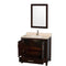 Wyndham AAA Sheffield 36" Single Bathroom Vanity In Espresso Ivory Marble Countertop Undermount Square Sink and 24" Mirror WCS141436SESIVUNSM24