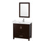 Wyndham Sheffield 36" Single Bathroom Vanity In Espresso With White Cultured Marble Countertop Undermount Square Sink And 24" Mirror WCS141436SESWCUNSM24