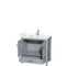 Wyndham Sheffield 36" Single Bathroom Vanity In Gray with White Cultured Marble Countertop Undermount Square Sink and No Mirror WCS141436SGYWCUNSMXX