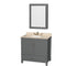 Wyndham AAA Sheffield 36" Single Bathroom Vanity In Dark Gray With Ivory Marble Countertop Undermount Oval Sink And Medicine Cabinet WCS141436SKGIVUNOMED