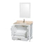 Wyndham AAA Sheffield 36" Single Bathroom Vanity In White Ivory Marble Countertop Undermount Square Sink and 24" Mirror WCS141436SWHIVUNSM24