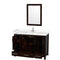 Wyndham Sheffield 48" Single Bathroom Vanity In Espresso with Carrara Cultured Marble Countertop Undermount Square Sink and 24" Mirror WCS141448SESC2UNSM24