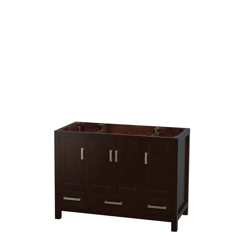 Wyndham Sheffield 48" Single Bathroom Vanity In Espresso No Countertop No Sink And No Mirror WCS141448SESCXSXXMXX