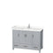 Wyndham Sheffield 48" Single Bathroom Vanity In Gray With Carrara Cultured Marble Countertop Undermount Square Sink And No Mirror WCS141448SGYC2UNSMXX