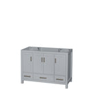 Wyndham Sheffield 48" Single Bathroom Vanity In Gray With No Countertop No Sink And No Mirror WCS141448SGYCXSXXMXX