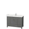 Wyndham Sheffield 48" Single Bathroom Vanity In Dark Gray With Carrara Cultured Marble Countertop Undermount Square Sink And No Mirror WCS141448SKGC2UNSMXX