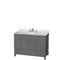 Wyndham Sheffield 48" Single Bathroom Vanity In Dark Gray With White Carrara Marble Countertop Undermount Oval Sink And No Mirror WCS141448SKGCMUNOMXX