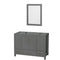 Wyndham Sheffield 48" Single Bathroom Vanity In Dark Gray With No Countertop No Sink And 24" Mirror WCS141448SKGCXSXXM24