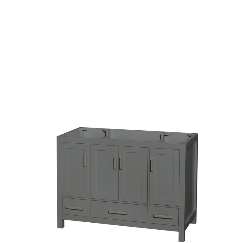 Wyndham Sheffield 48" Single Bathroom Vanity In Dark Gray With No Countertop No Sink And No Mirror WCS141448SKGCXSXXMXX