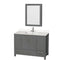 Wyndham AAA Sheffield 48" Single Bathroom Vanity In Dark Gray With White Quartz Countertop Undermount Square Sink And Medicine Cabinet WCS141448SKGWQUNSMED