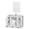 Wyndham AAA Sheffield 48" Single Bathroom Vanity In White with Calacatta Quartz Countertop Undermount Square Sink and 24" Mirror WCS141448SWHCQUNSM24