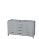 Wyndham Sheffield 60" Double Bathroom Vanity In Gray With No Countertop No Sinks And No Mirror WCS141460DGYCXSXXMXX