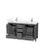 Wyndham Sheffield 60" Double Bathroom Vanity In Dark Gray with White Cultured Marble Countertop Undermount Square Sinks and No Mirror WCS141460DKGWCUNSMXX