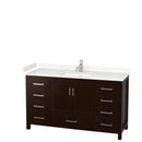 Wyndham Sheffield 60" Single Bathroom Vanity In Espresso With Carrara Cultured Marble Countertop Undermount Square Sink And No Mirror WCS141460SESC2UNSMXX