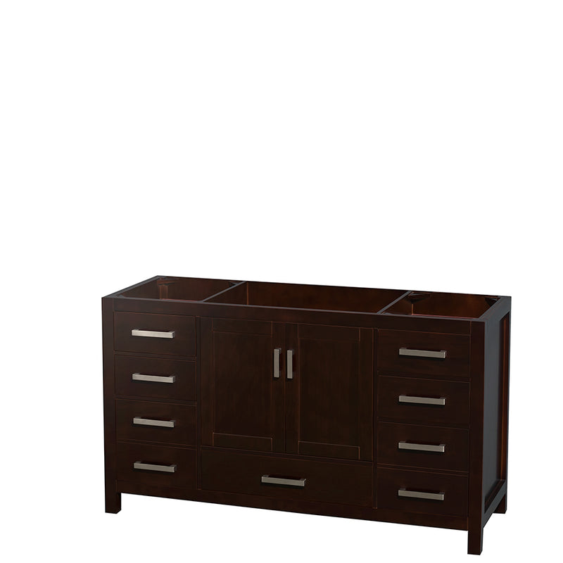 Wyndham Sheffield 60" Single Bathroom Vanity In Espresso No Countertop No Sink And No Mirror WCS141460SESCXSXXMXX