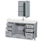 Wyndham Sheffield 60" Single Bathroom Vanity In Gray with Carrara Cultured Marble Countertop Undermount Square Sink and Medicine Cabinet WCS141460SGYC2UNSMED