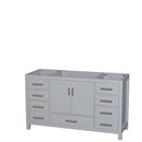 Wyndham Sheffield 60" Single Bathroom Vanity In Gray With No Countertop No Sink And No Mirror WCS141460SGYCXSXXMXX