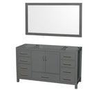 Wyndham Sheffield 60" Single Bathroom Vanity In Dark Gray With No Countertop No Sink And 58" Mirror WCS141460SKGCXSXXM58