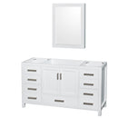 Wyndham Sheffield 60" Single Bathroom Vanity In White No Countertop No Sink And Medicine Cabinet WCS141460SWHCXSXXMED