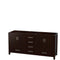 Wyndham Sheffield 72" Double Bathroom Vanity In Espresso No Countertop No Sinks And No Mirror WCS141472DESCXSXXMXX