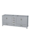 Wyndham Sheffield 80" Double Bathroom Vanity In Gray With No Countertop No Sink And No Mirror WCS141480DGYCXSXXMXX