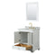 Wyndham Deborah 30" Single Bathroom Vanity In White with White Carrara Marble Countertop Undermount Oval Sink Brushed Gold Trims and 24" Mirror WCS202030SWGCMUNOM24