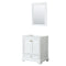 Wyndham Deborah 30" Single Bathroom Vanity In White With No Countertop No Sink Brushed Gold Trims And 24" Mirror WCS202030SWGCXSXXM24