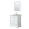 Wyndham Deborah 30" Single Bathroom Vanity In White White Carrara Marble Countertop Undermount Square Sink And 24" Mirror WCS202030SWHCMUNSM24