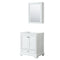 Wyndham Deborah 30" Single Bathroom Vanity In White No Countertop No Sink And Medicine Cabinet WCS202030SWHCXSXXMED