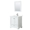 Wyndham Deborah 30" Single Bathroom Vanity In White With White Cultured Marble Countertop Undermount Square Sink And 24" Mirror WCS202030SWHWCUNSM24