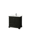 Wyndham Deborah 36" Single Bathroom Vanity In Dark Espresso With Light-Vein Carrara Cultured Marble Countertop Undermount Square Sink And No Mirror WCS202036SDEC2UNSMXX