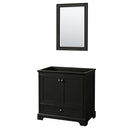 Wyndham Deborah 36" Single Bathroom Vanity In Dark Espresso No Countertop No Sink And 24" Mirror WCS202036SDECXSXXM24