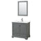 Wyndham Deborah 36" Single Bathroom Vanity In Dark Gray With White Cultured Marble Countertop Undermount Square Sink And 24" Mirror WCS202036SKGWCUNSM24