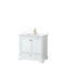 Wyndham Deborah 36" Single Bathroom Vanity In White With White Cultured Marble Countertop Undermount Square Sink Brushed Gold Trims And No Mirror WCS202036SWGWCUNSMXX