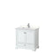 Wyndham Deborah 36" Single Bathroom Vanity In White With Light-Vein Carrara Cultured Marble Countertop Undermount Square Sink And No Mirror WCS202036SWHC2UNSMXX