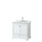 Wyndham Deborah 36" Single Bathroom Vanity In White With White Carrara Marble Countertop Undermount Oval Sink And No Mirror WCS202036SWHCMUNOMXX