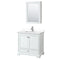 Wyndham Deborah 36" Single Bathroom Vanity In White With White Cultured Marble Countertop Undermount Square Sink And Medicine Cabinet WCS202036SWHWCUNSMED