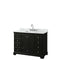 Wyndham Deborah 48" Single Bathroom Vanity In Dark Espresso White Carrara Marble Countertop Undermount Square Sink And No Mirror WCS202048SDECMUNSMXX