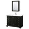 Wyndham Deborah 48" Single Bathroom Vanity In Dark Espresso With White Cultured Marble Countertop Undermount Square Sink And Medicine Cabinet WCS202048SDEWCUNSMED