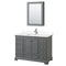 Wyndham Deborah 48" Single Bathroom Vanity In Dark Gray With Light-Vein Carrara Cultured Marble Countertop Undermount Square Sink And Medicine Cabinet WCS202048SKGC2UNSMED