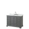 Wyndham Deborah 48" Single Bathroom Vanity In Dark Gray With White Carrara Marble Countertop Undermount Oval Sink And No Mirror WCS202048SKGCMUNOMXX