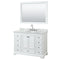 Wyndham Deborah 48" Single Bathroom Vanity In White With White Carrara Marble Countertop Undermount Oval Sink And 46" Mirror WCS202048SWHCMUNOM46