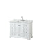 Wyndham Deborah 48" Single Bathroom Vanity In White With White Carrara Marble Countertop Undermount Square Sink And No Mirror WCS202048SWHCMUNSMXX