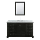 Wyndham Deborah 60" Single Bathroom Vanity In Dark Espresso White Carrara Marble Countertop Undermount Oval Sink and Medicine Cabinet WCS202060SDECMUNOMED